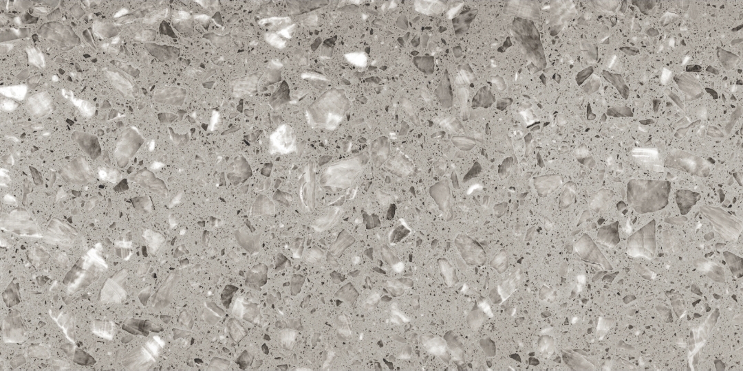 Charcoal terrazzo grey polished 120 x 60 - Image 3